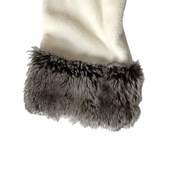 Pottery Barn Faux Fur Trim Hooded Robe One Size Fits Most - Picture 3 of 15